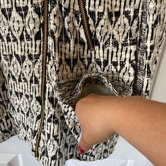 Lucky Brand Knit Jacket Black & White Long Size M - Picture 3 of 10